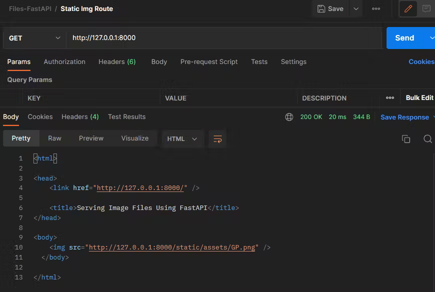 API response in Postman