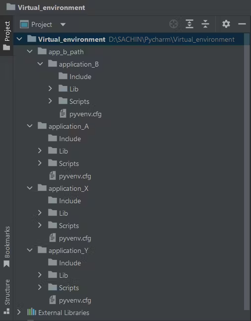 Virtual Environment Folder Structure