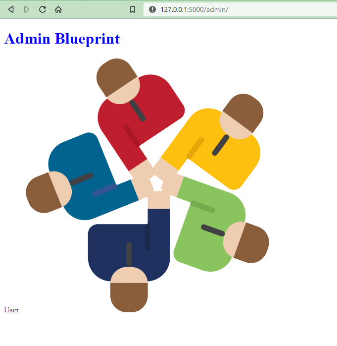 Flask webpage serving using Admin blueprint