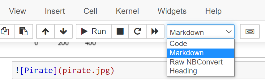 Changing cell to markdown type