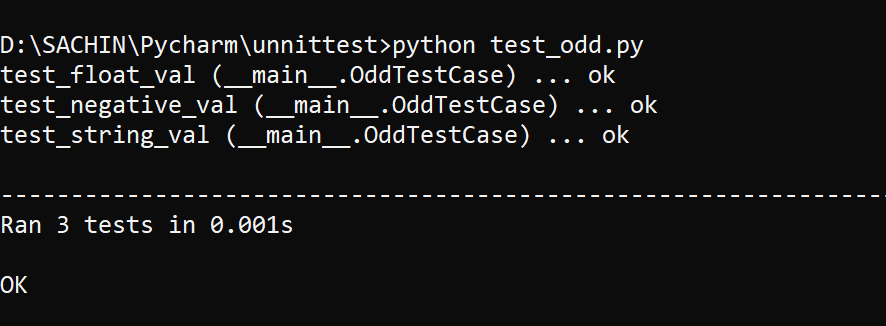 OddTestCase output